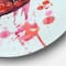 Designart - Red Woman Lips Eating A Strawberry - Modern Metal Circle Wall Art